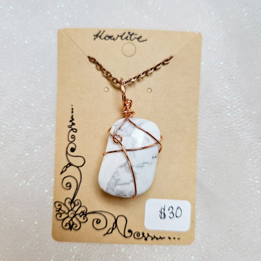 Howlite Handwrapped Necklace
