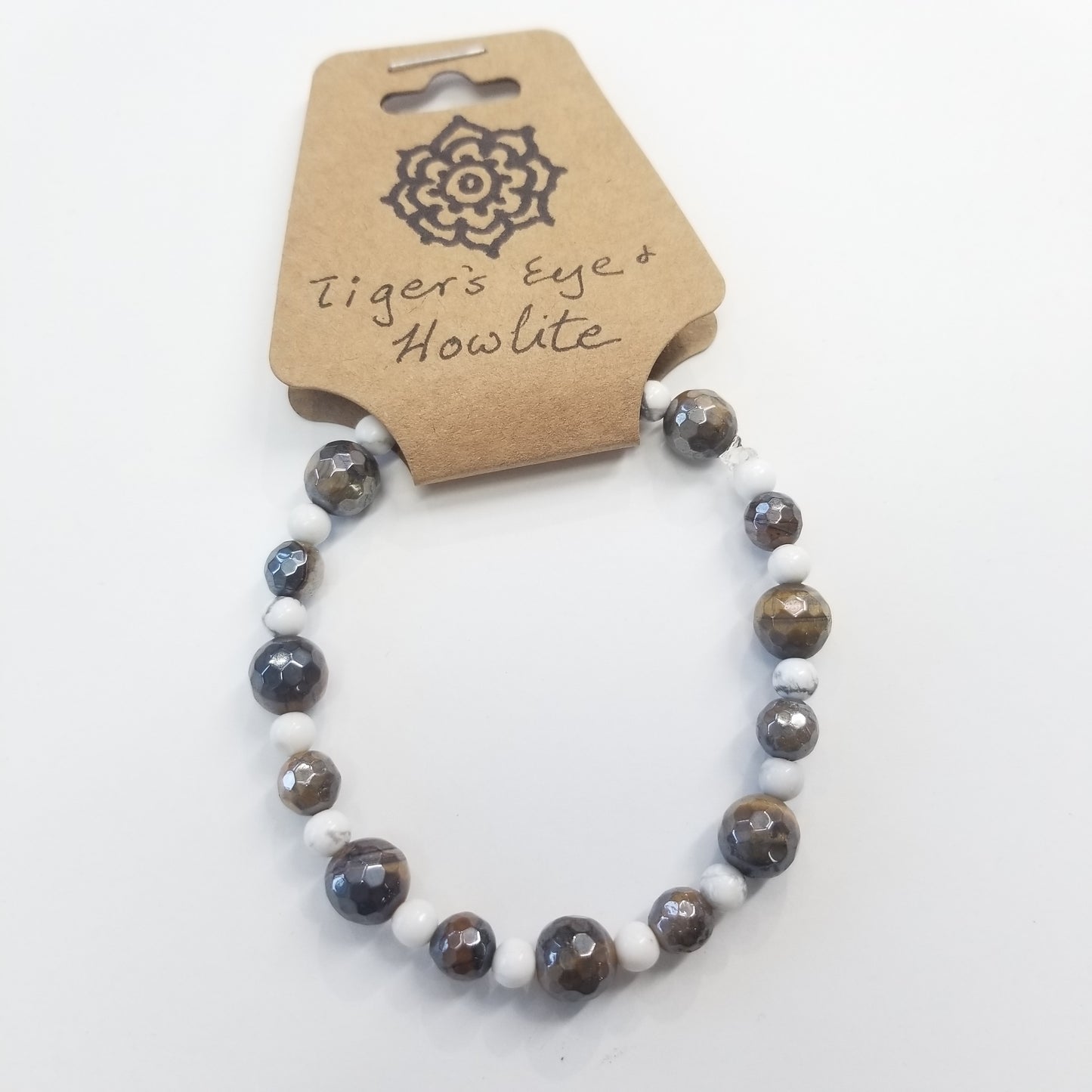 Tiger's Eye & Howlite Crystal Bracelet