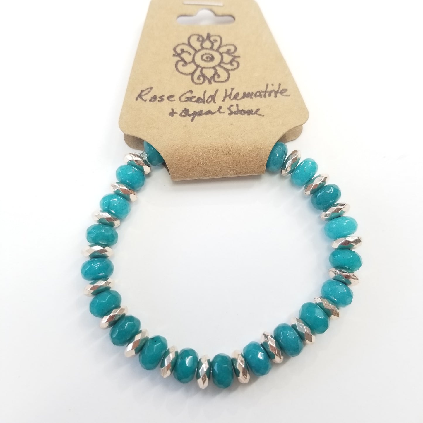 Rose Gold Hematite & Opal Crystal Bracelet