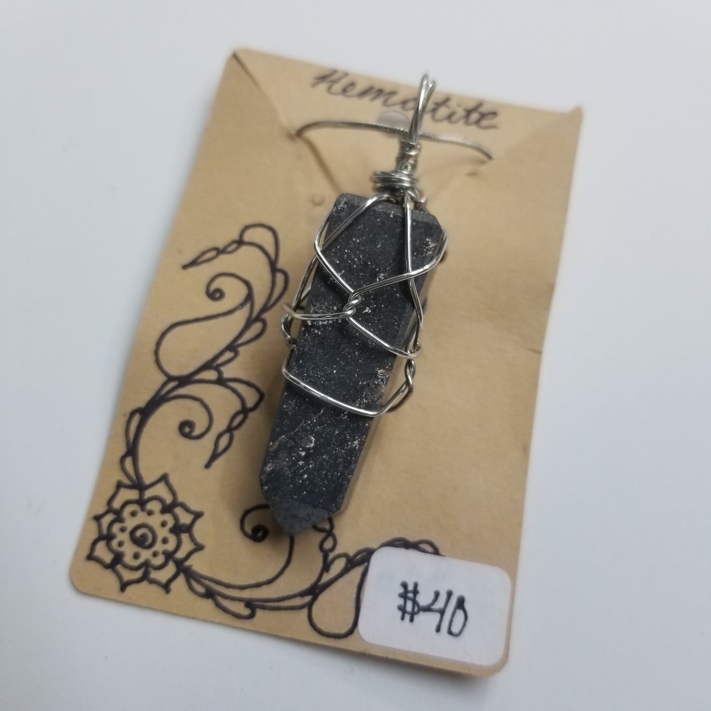 Hematite Handwrapped Necklace