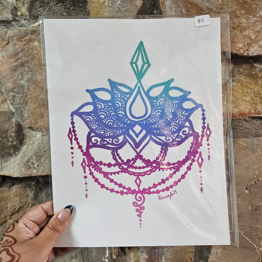 Crystal Lotus Art Print | 8.5x11 Poster