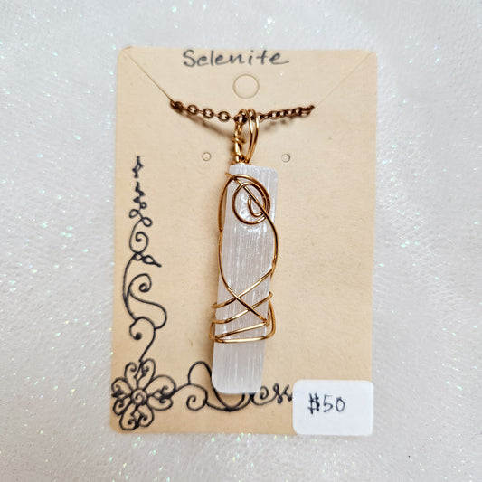 Selenite Handwrapped Necklace