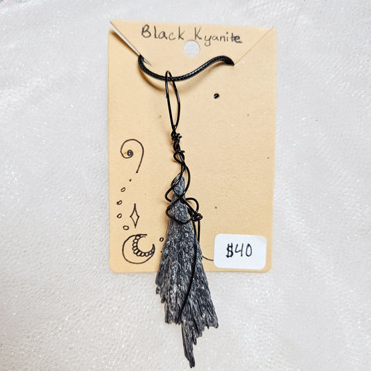 Black Kyanite Handwrapped Necklace