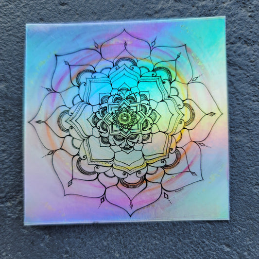 Iredescent 3” Sticker | Waterproofs Holographic Sticker | Mandala Print