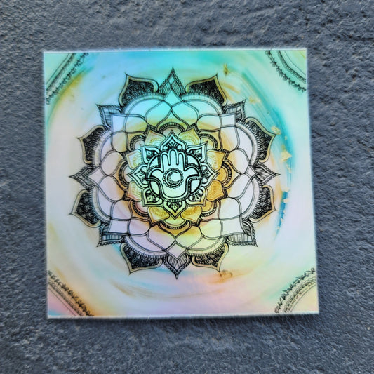 Luna Anastasia 3” Sticker | Waterproofs Holographic Sticker | Mandala Print