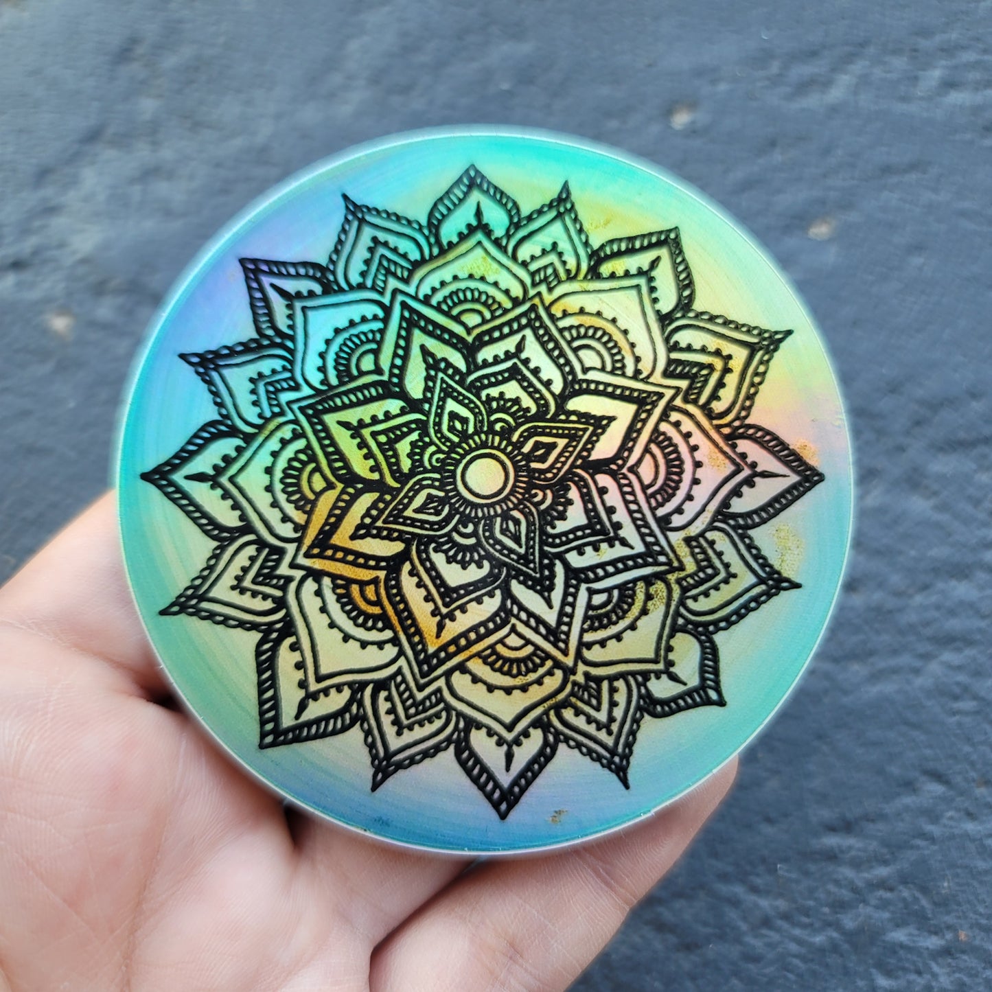 Crystal Moonlight 3” Sticker | Waterproofs Holographic Sticker | Mandala Print