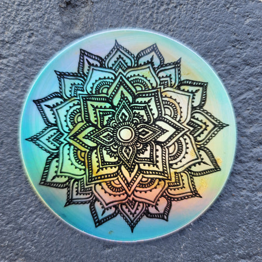Crystal Moonlight 3” Sticker | Waterproofs Holographic Sticker | Mandala Print