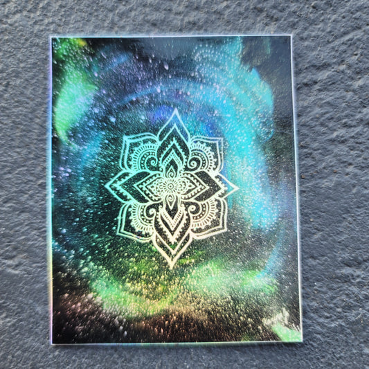 Galaxy Mandala 3” Sticker | Waterproofs Holographic Sticker | Mandala Print