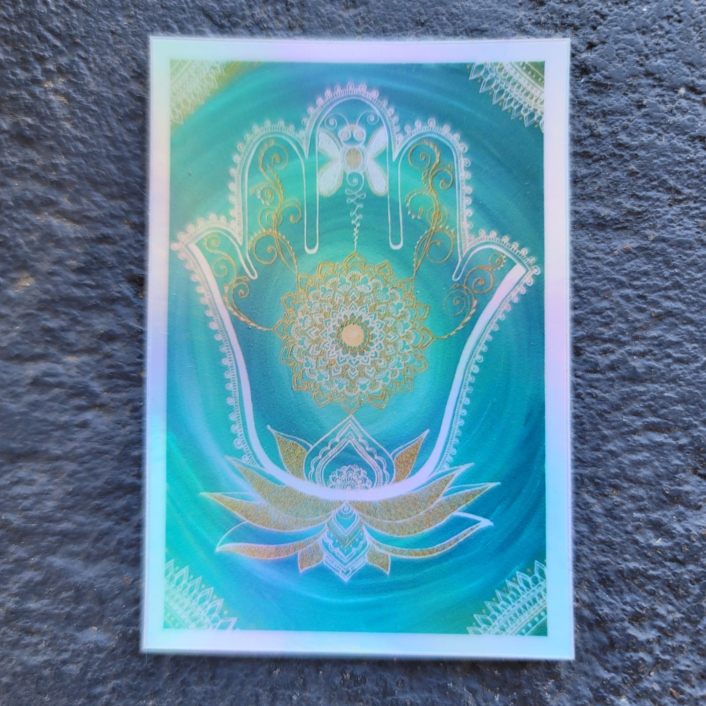 Dragonfly Hamsa waterproof sticker