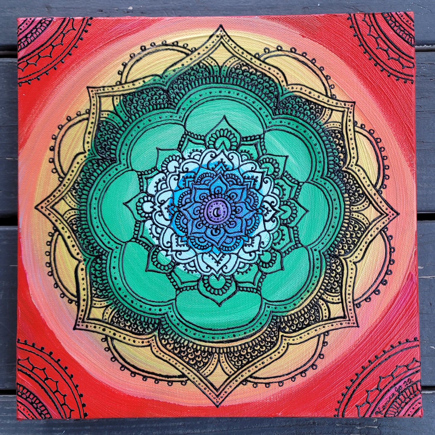 "Chakra Babe" Original Acrylic 12x12 Painting