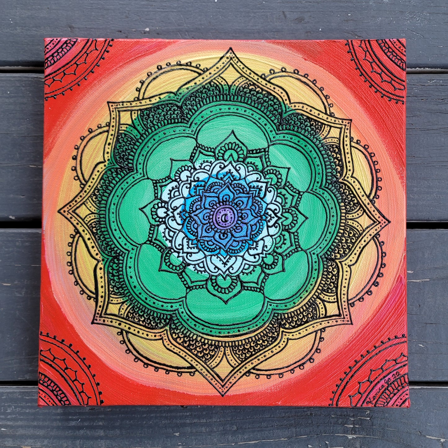 "Chakra Babe" Original Acrylic 12x12 Painting