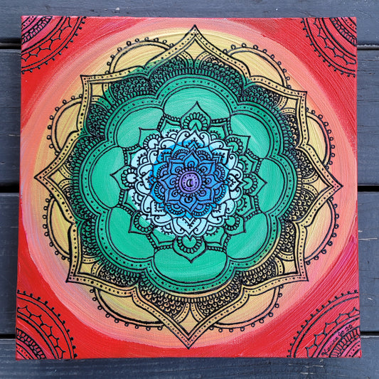 "Chakra Babe" Original Acrylic 12x12 Painting