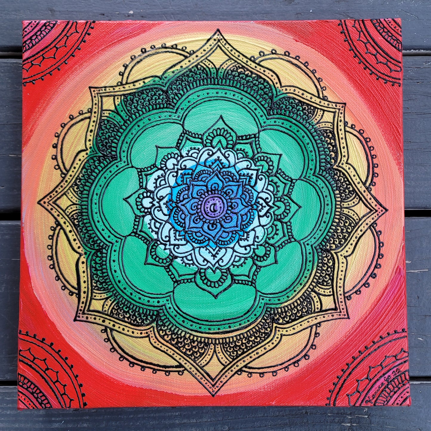 "Chakra Babe" Original Acrylic 12x12 Painting