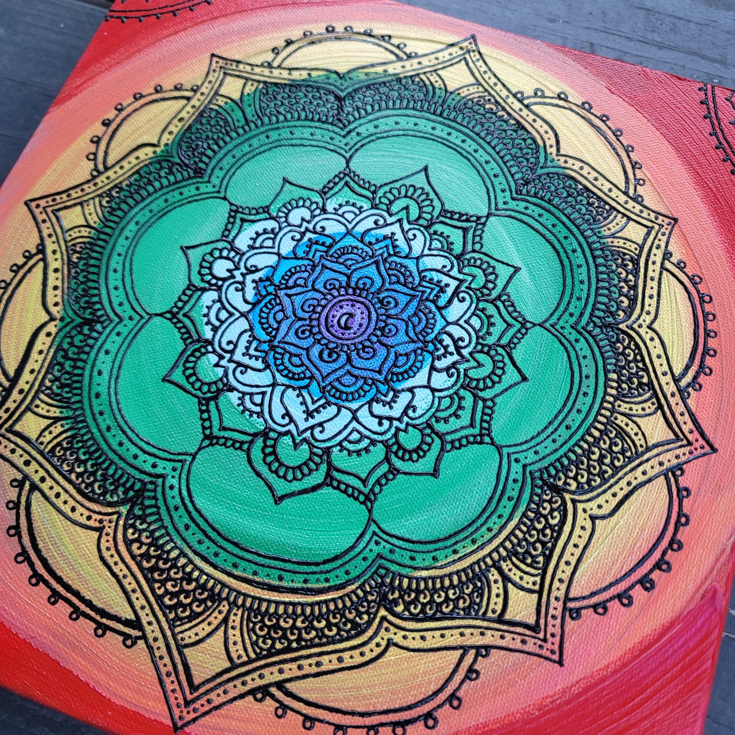 "Chakra Babe" Original Acrylic 12x12 Painting