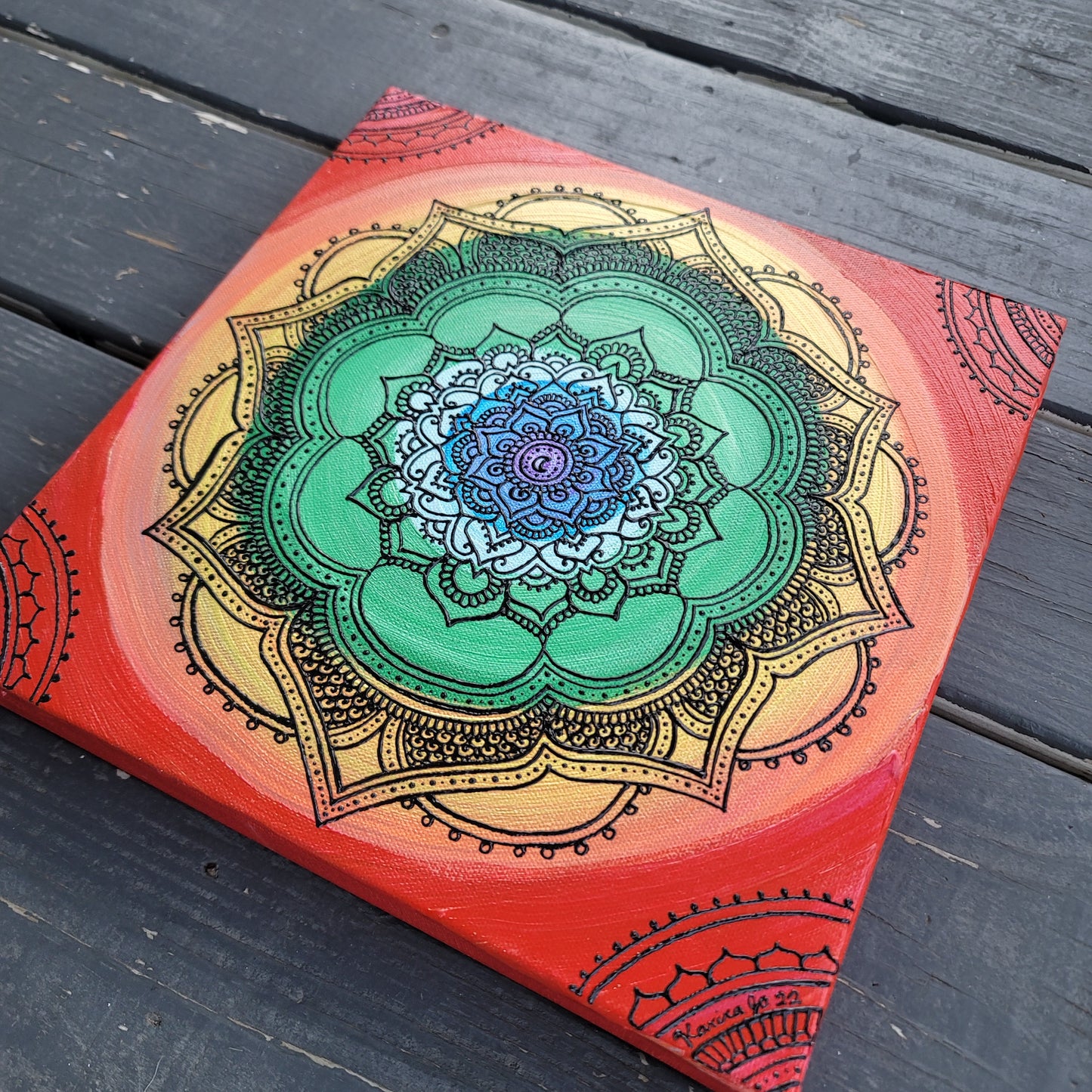 "Chakra Babe" Original Acrylic 12x12 Painting