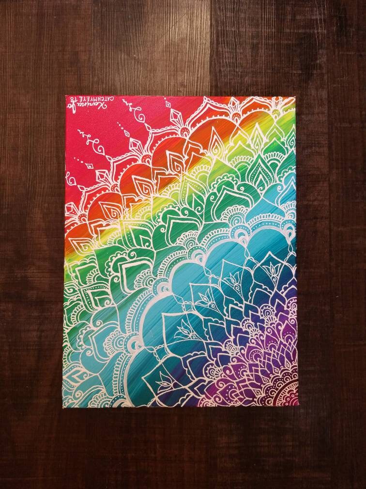 Original Chakra Swirl Mandala | 12x16 Intention Art | Freehand Acrylic Painting |Spiritual Reiki Blessed Home Decor | Energy Balance Artwork