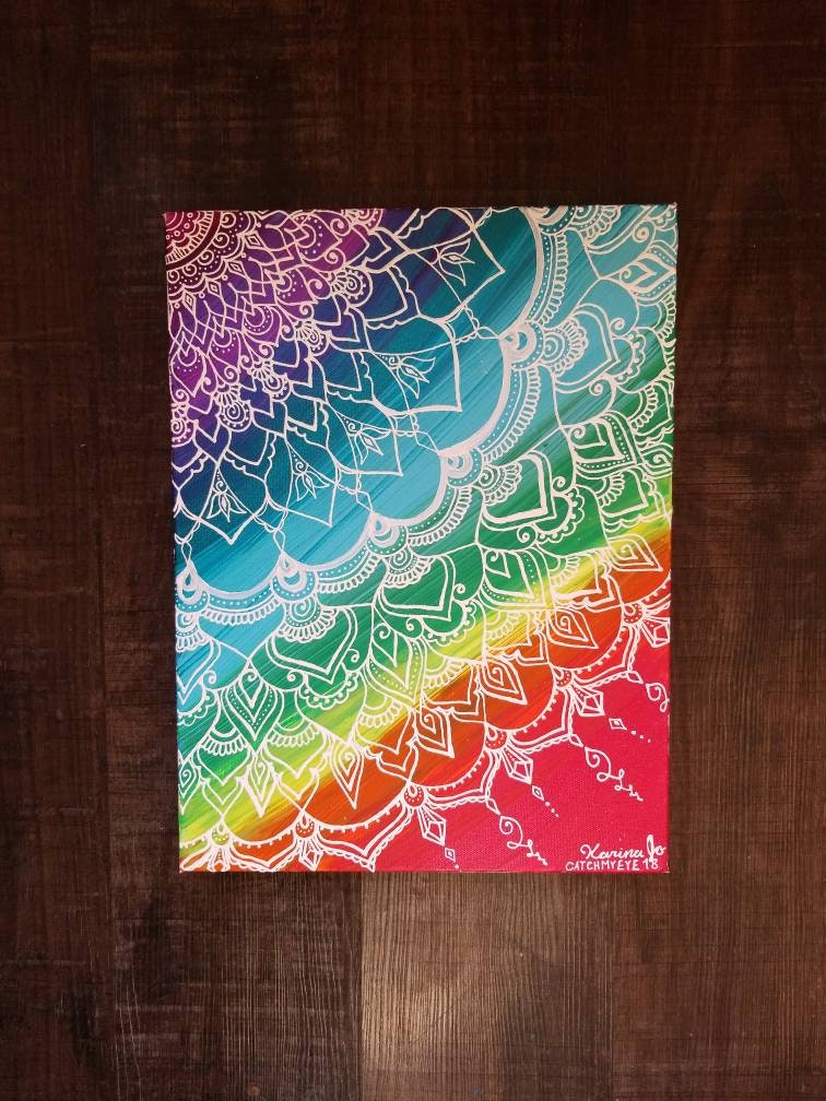 Original Chakra Swirl Mandala | 12x16 Intention Art | Freehand Acrylic Painting |Spiritual Reiki Blessed Home Decor | Energy Balance Artwork
