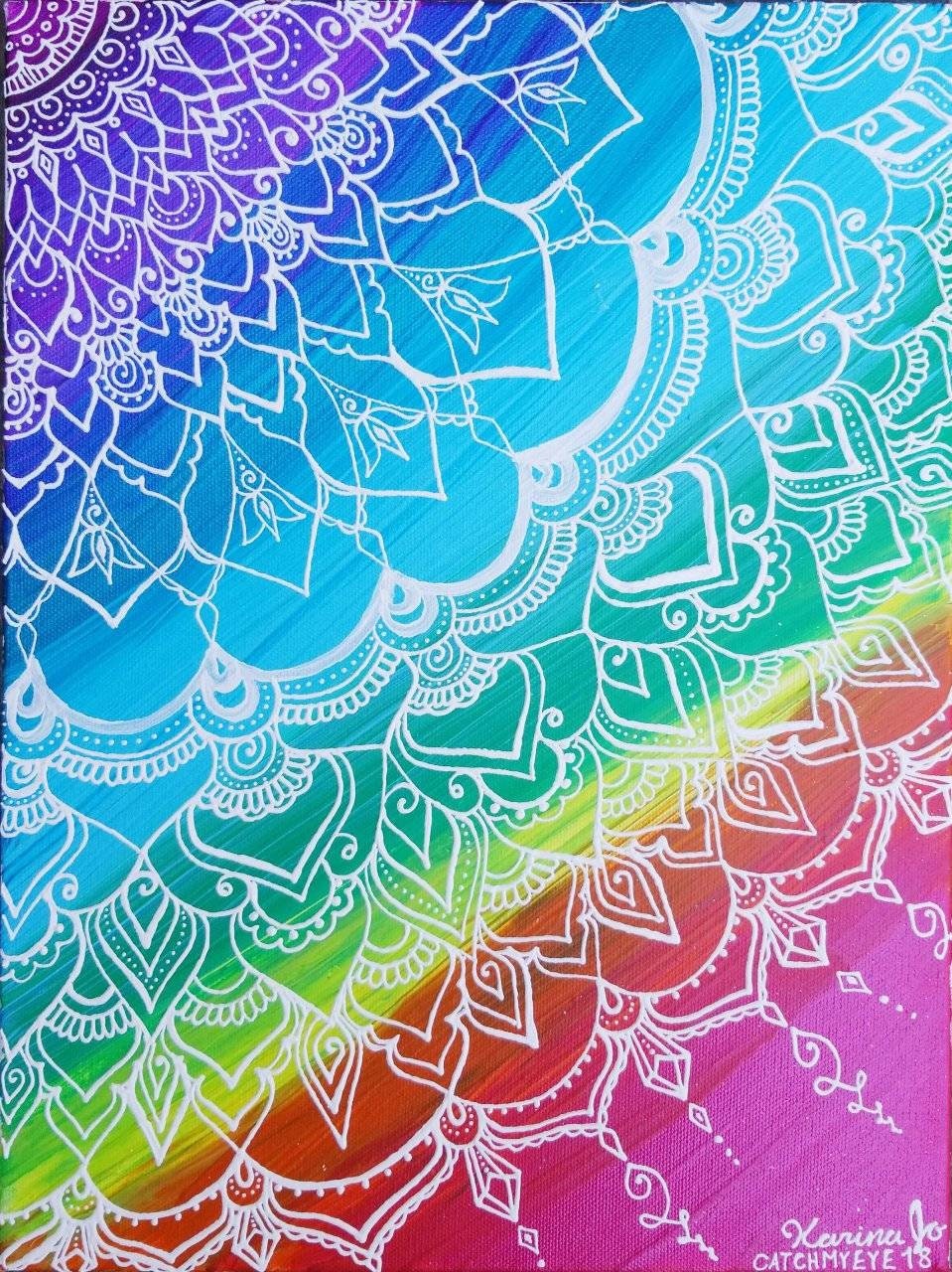 Original Chakra Swirl Mandala | 12x16 Intention Art | Freehand Acrylic Painting |Spiritual Reiki Blessed Home Decor | Energy Balance Artwork