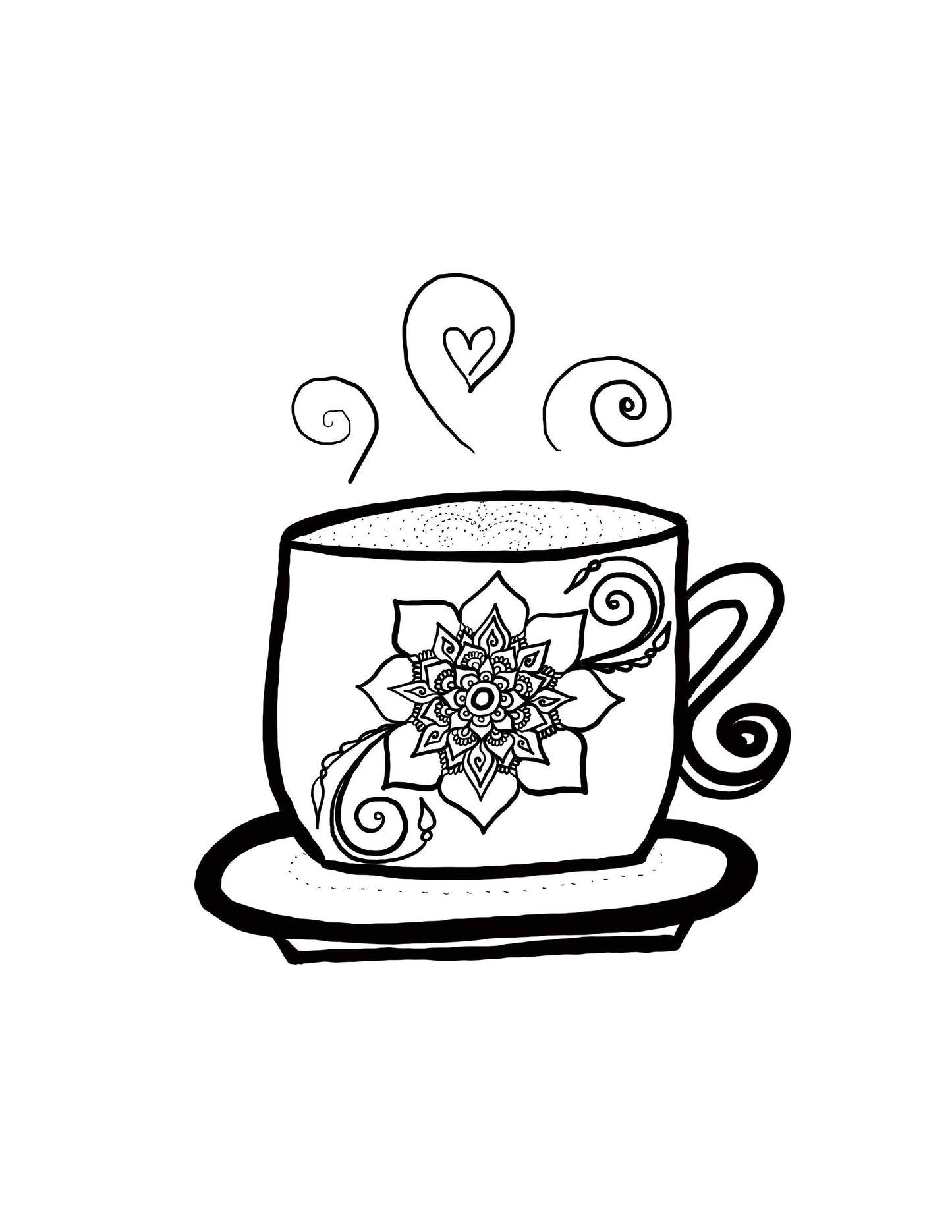 Coffee Mandala Magic Printable Poster Pack | 3 Freehand Drawings | Chakra color| PDF Instant Digital Download | Home and Kitchen Wall Art