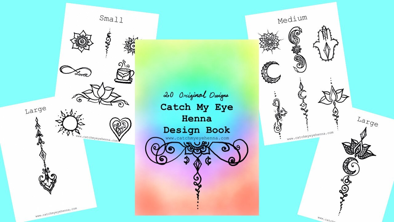Henna Design Digital eBook | 20 Original Freehand Mandala & Henna Designs | Learn Natural Henna Body Art | Catch My Eye Printable Book