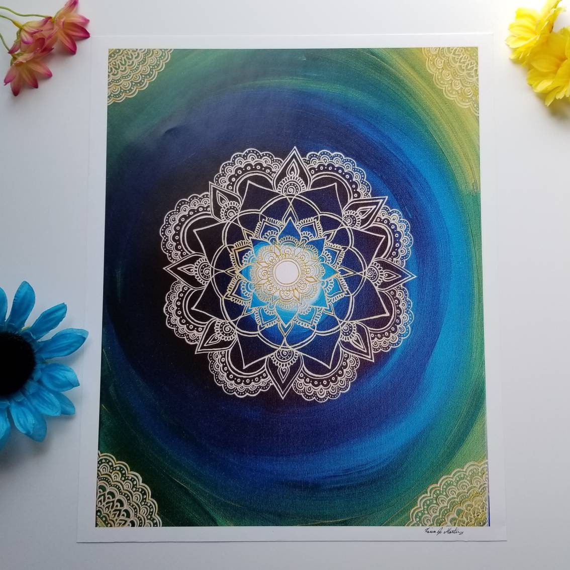 The Portal Manadala Art Print 12×15" art 13×16" w border |  Freehand Mandala Poster Print l Art Print l Painted Artwork