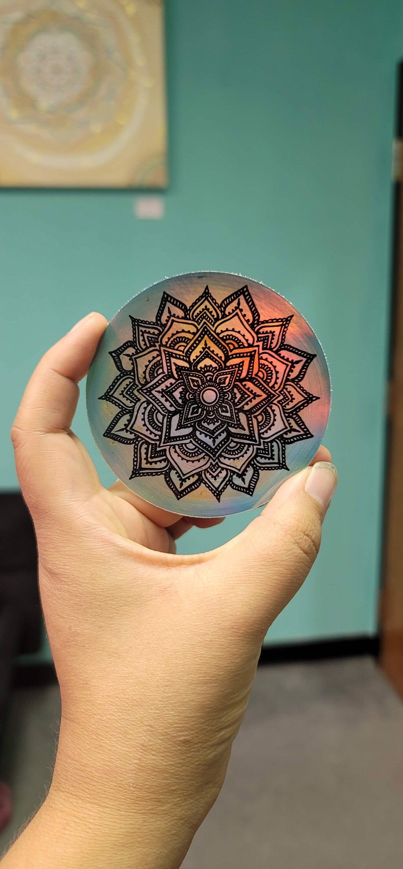 Crystal Moonlight 3” Sticker | Waterproofs Holographic Sticker | Mandala Print
