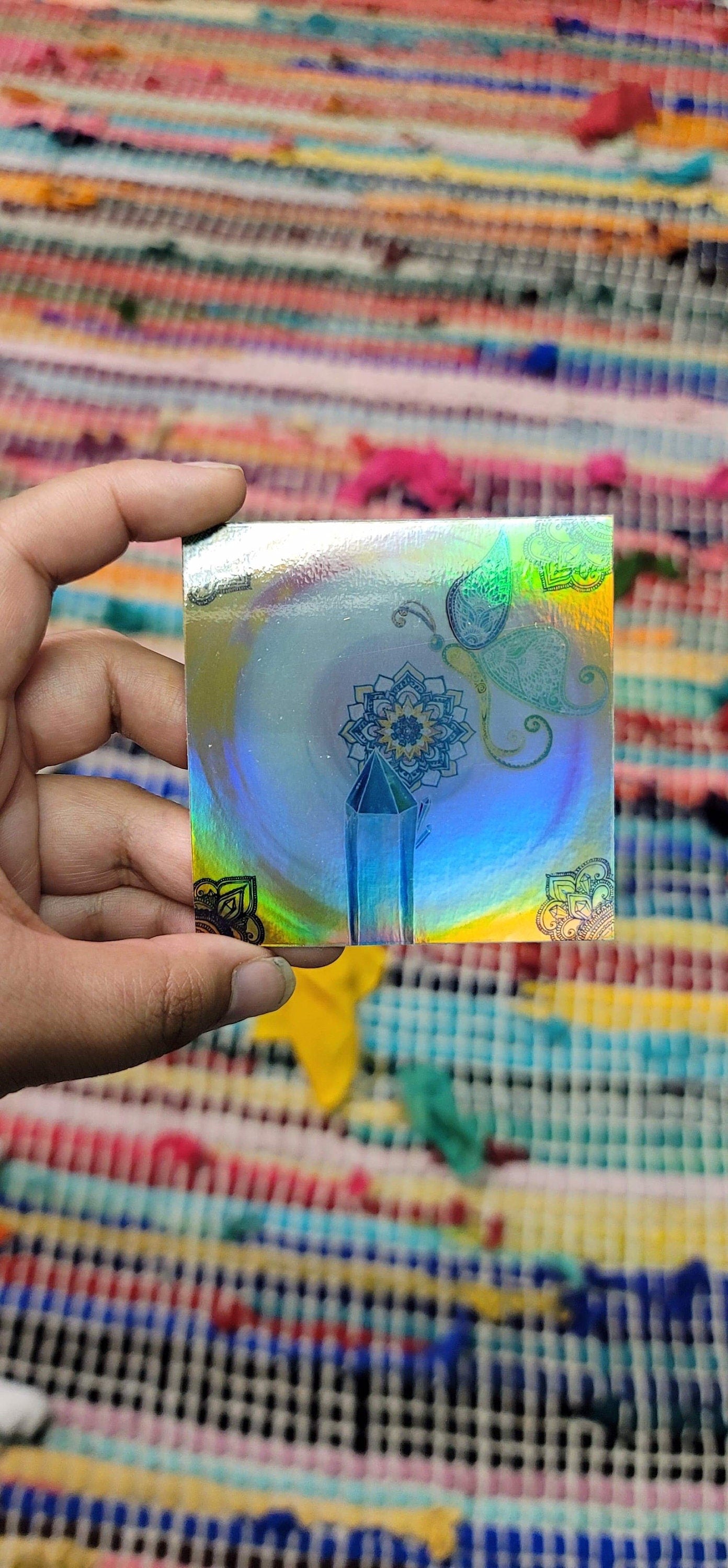 Butterfly Atlantis 3” Sticker | Waterproofs Holographic Sticker | Mandala Print