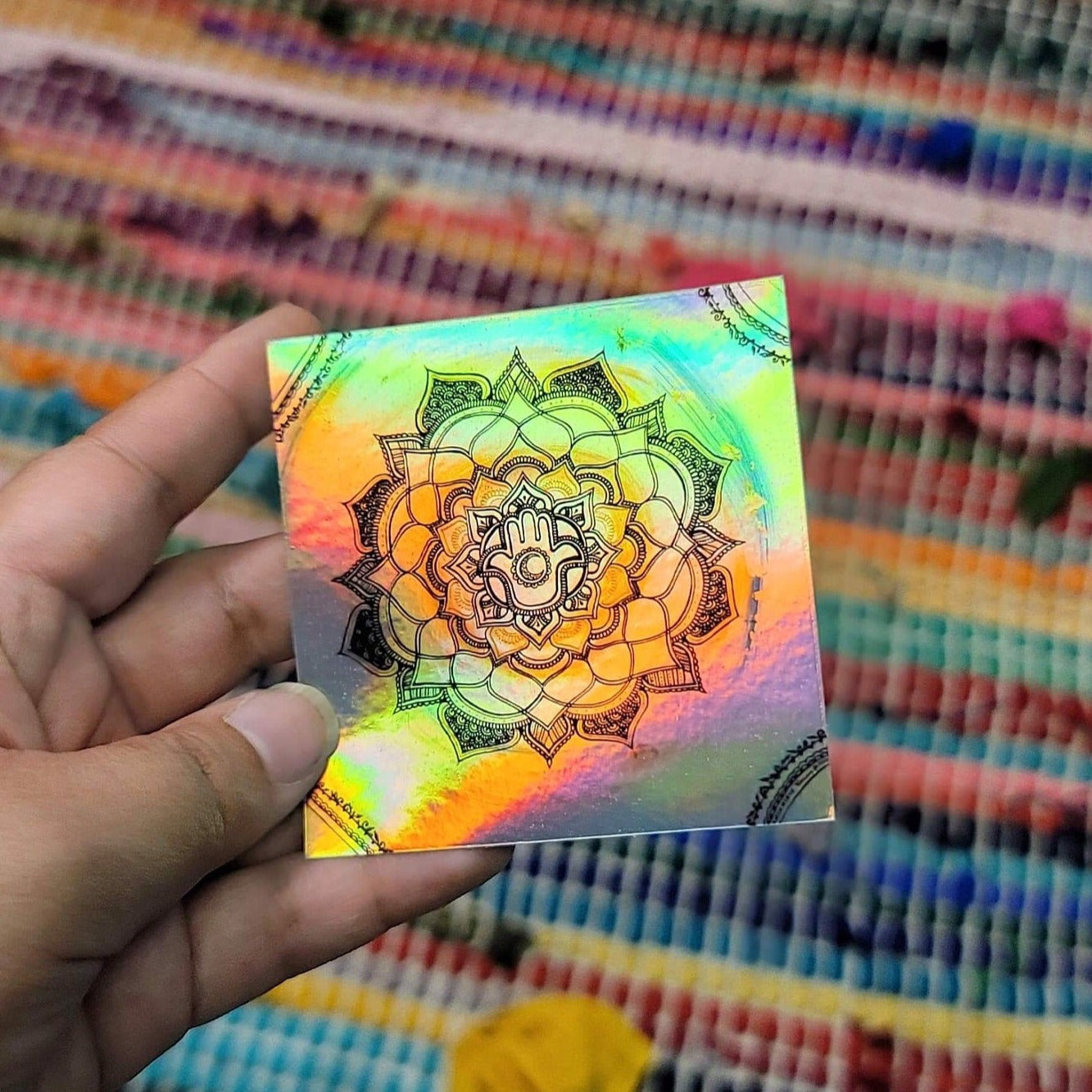 Luna Anastasia 3” Sticker | Waterproofs Holographic Sticker | Mandala Print