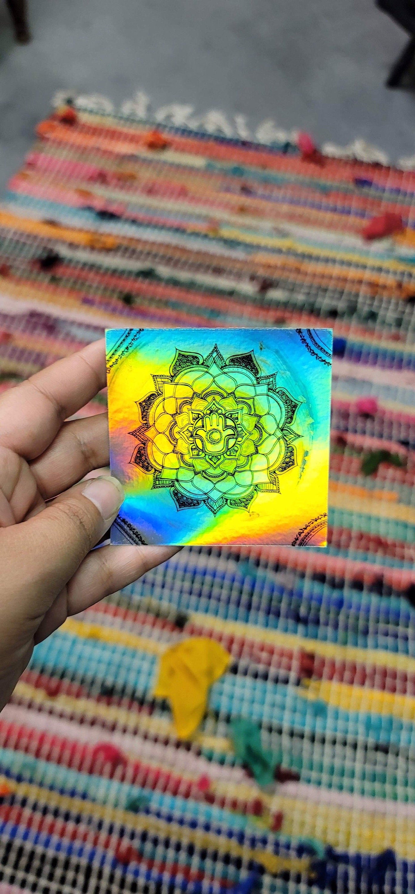 Luna Anastasia 3” Sticker | Waterproofs Holographic Sticker | Mandala Print