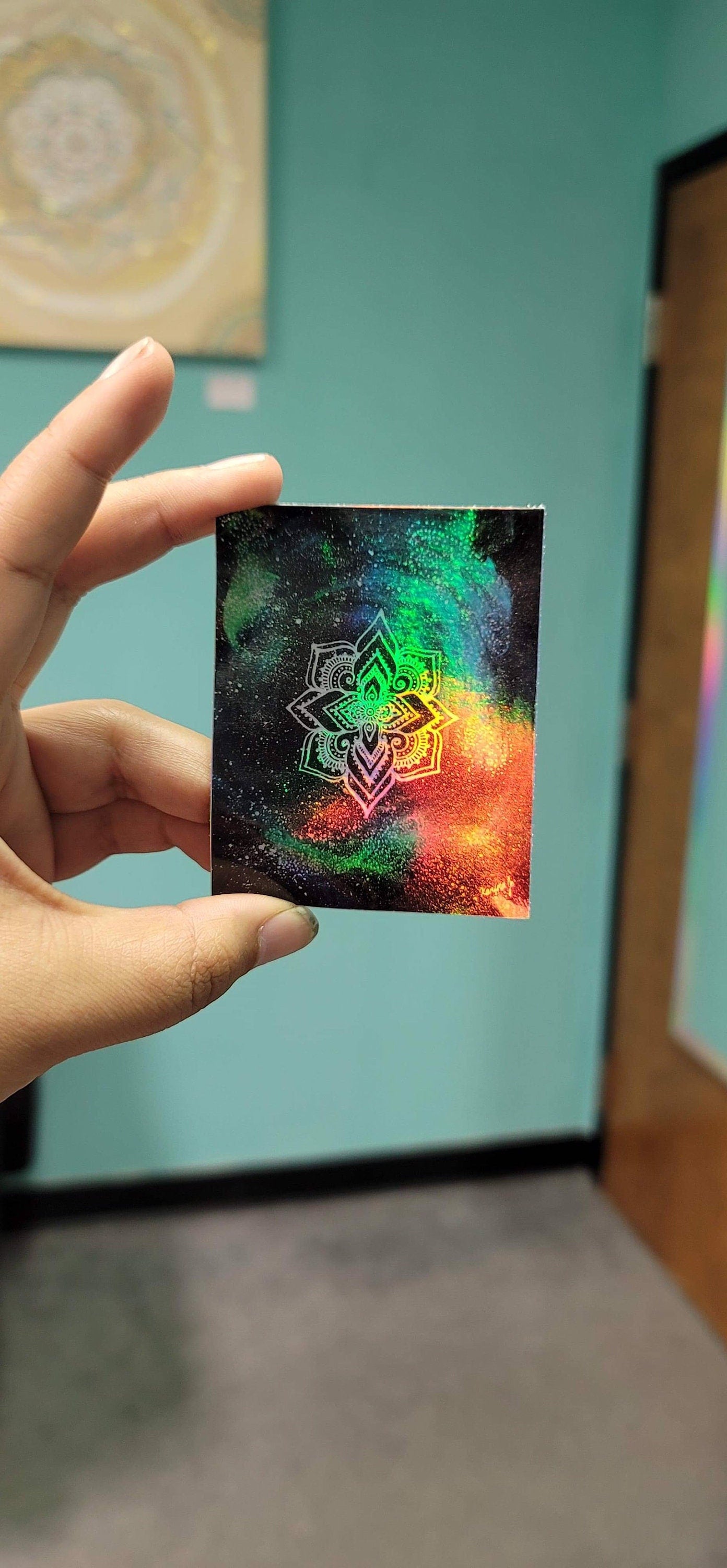 Galaxy Mandala 3” Sticker | Waterproofs Holographic Sticker | Mandala Print