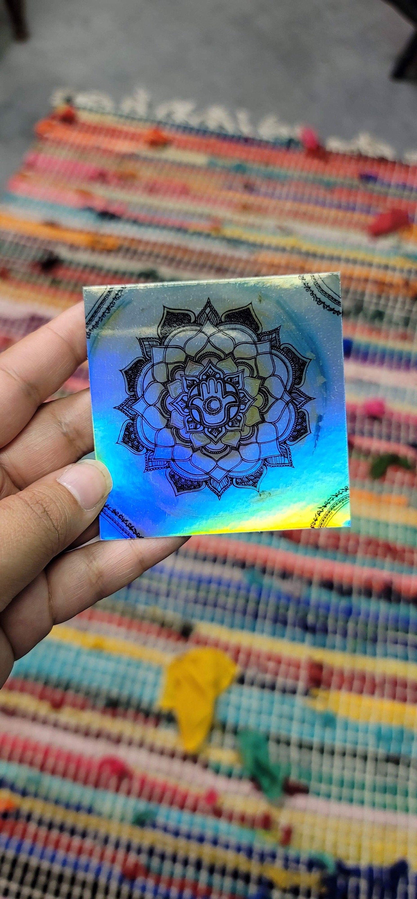 Luna Anastasia 3” Sticker | Waterproofs Holographic Sticker | Mandala Print