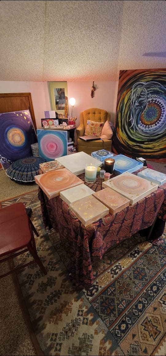 Commissioned Intention Mandala | A Complete Experience from Intention Session to Freehand Reiki Infused Intention Mandala Acrylic Painting