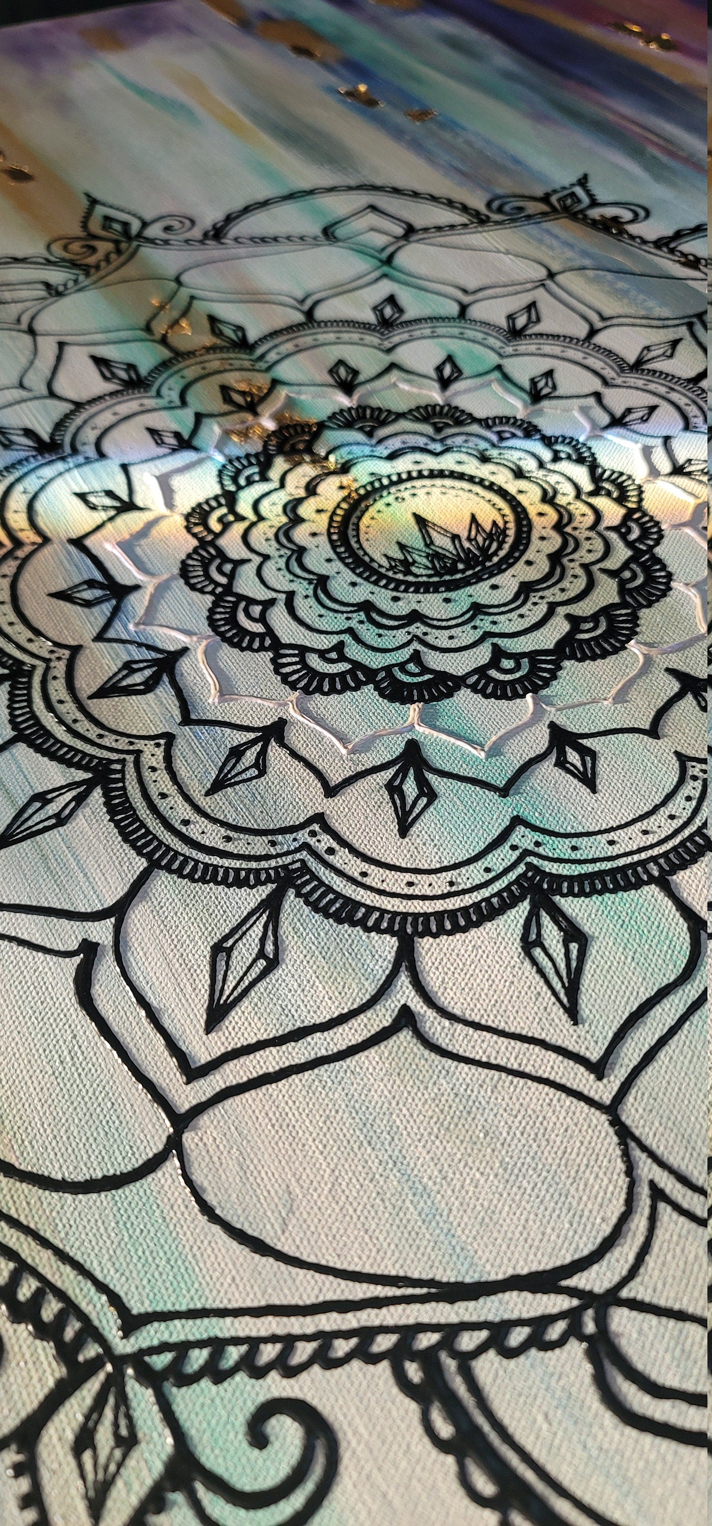 Comfortable in the Uncomfortable Original Mandala Painting | Freehand Reiki Infused Intention Artwork