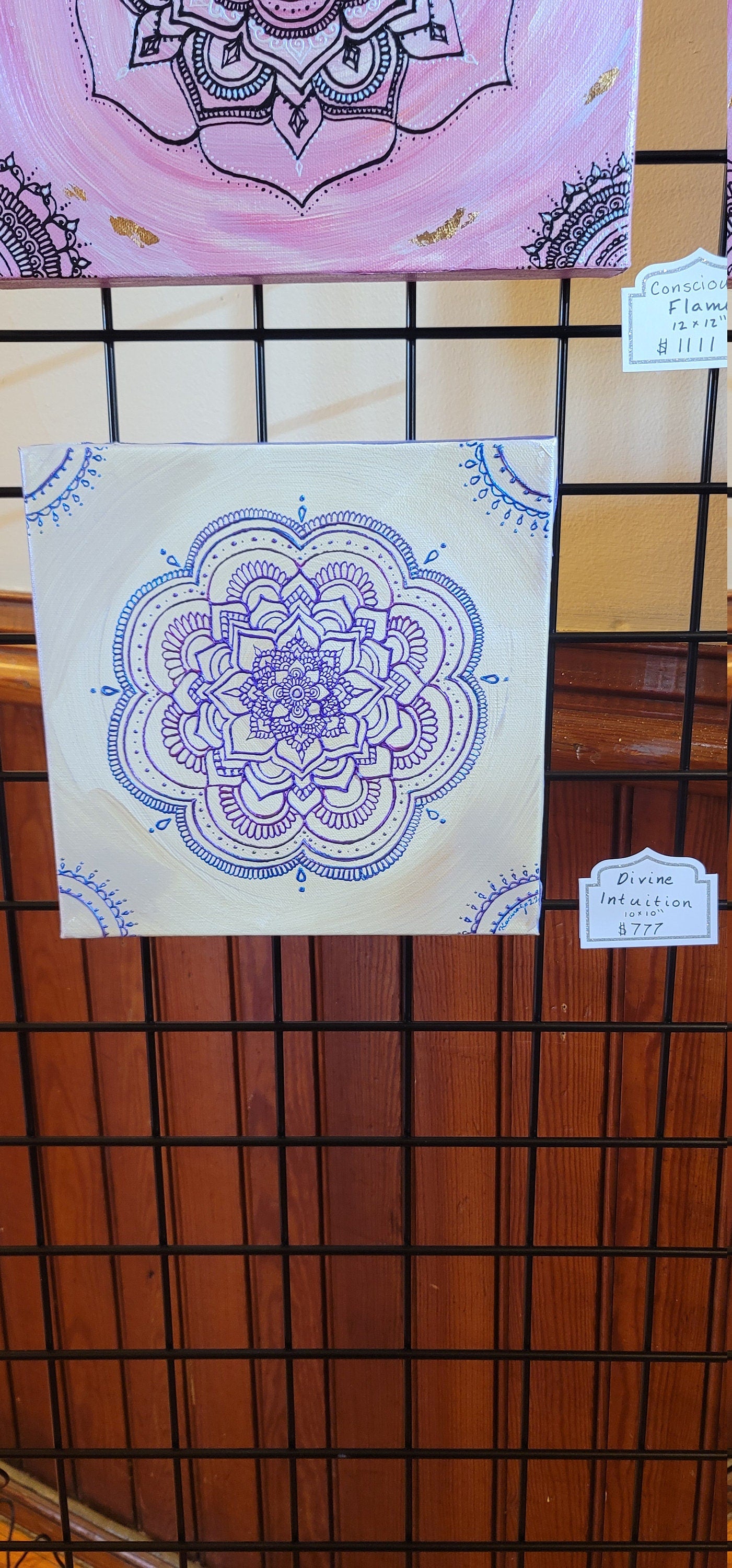 Divine Intuition Original Mandala Painting | 10x10 Freehand Reiki Infused Intention Artwork