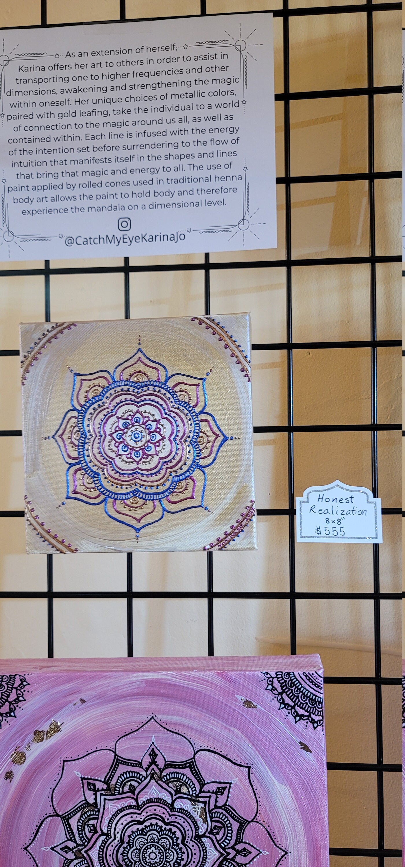 Honest Realization Original Mandala Painting | 8x8 Freehand Reiki Infused Intention Artwork