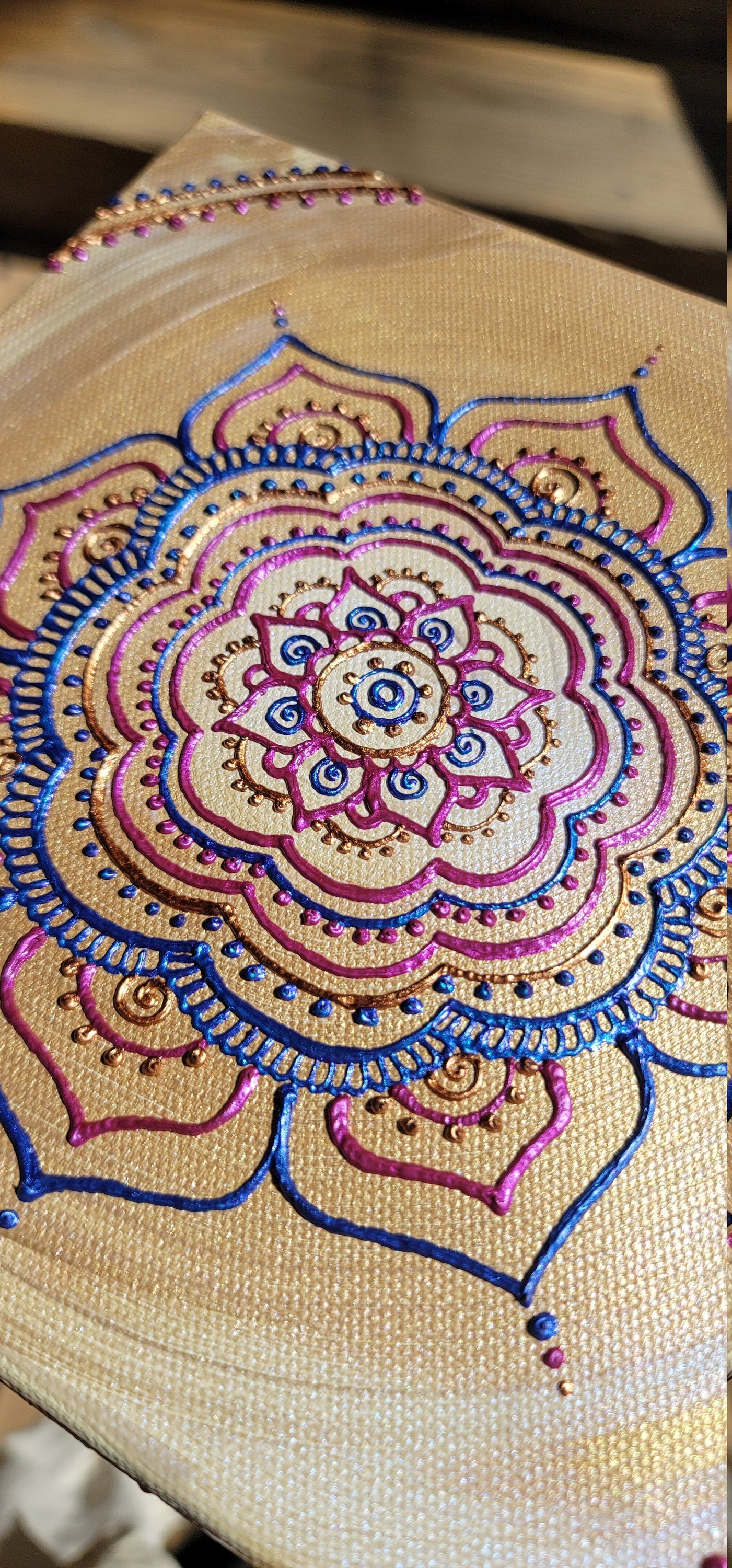 Honest Realization Original Mandala Painting | 8x8 Freehand Reiki Infused Intention Artwork