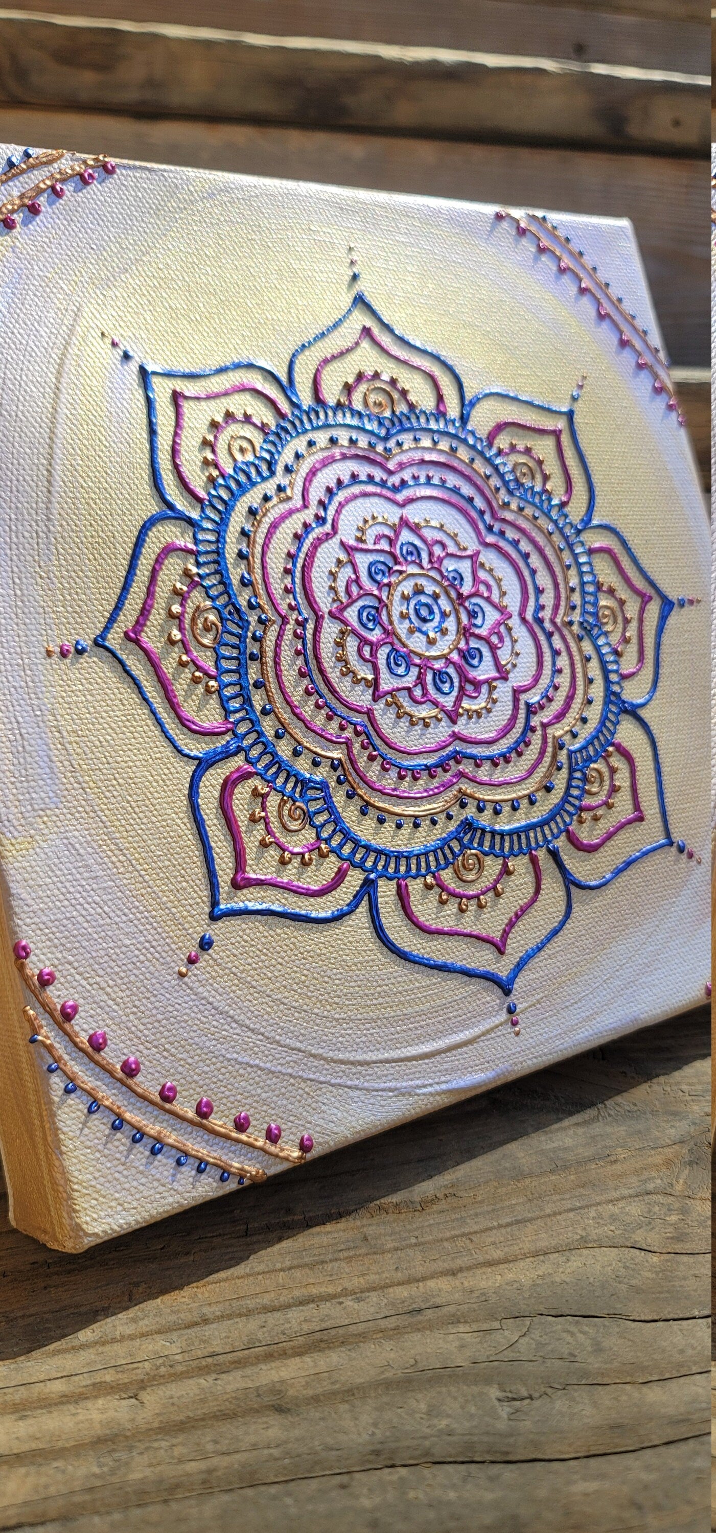 Honest Realization Original Mandala Painting | 8x8 Freehand Reiki Infused Intention Artwork
