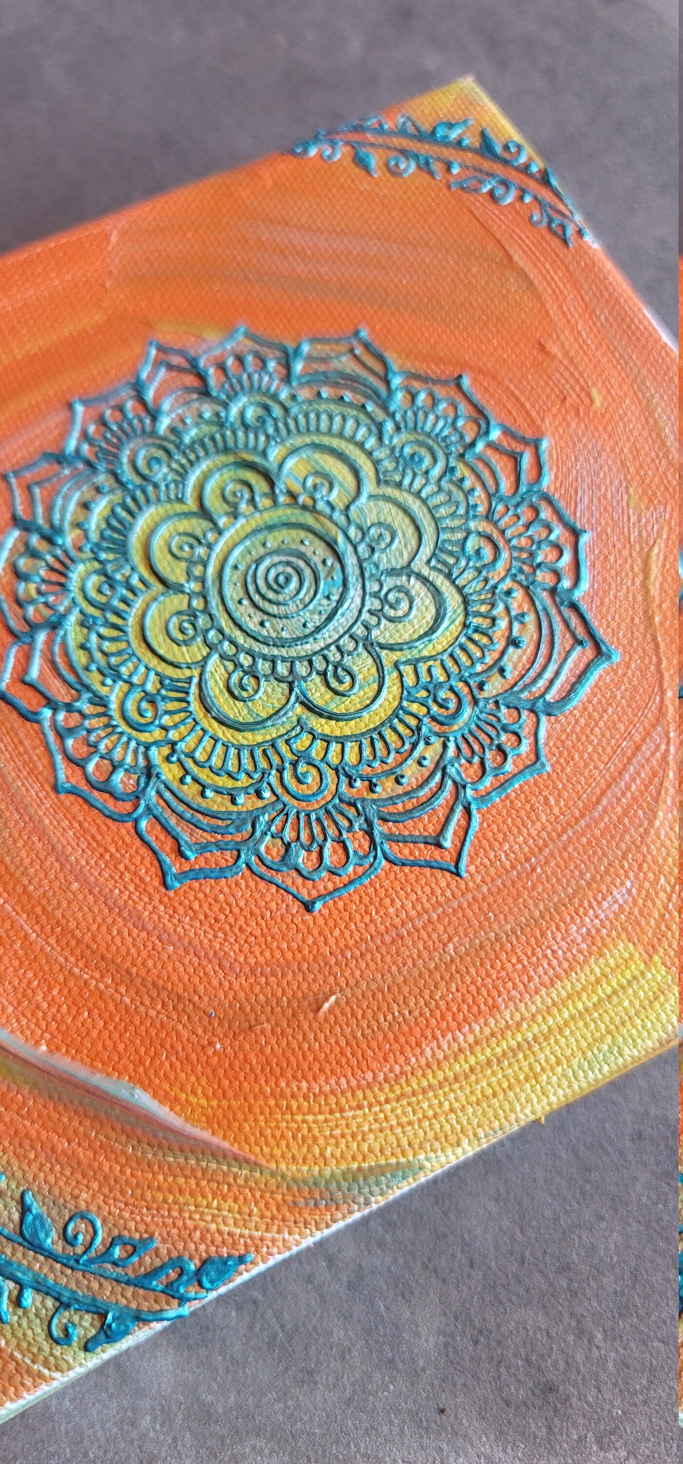 Play Original Mandala Painting | 6x6 Freehand Reiki Infused Intention Artwork