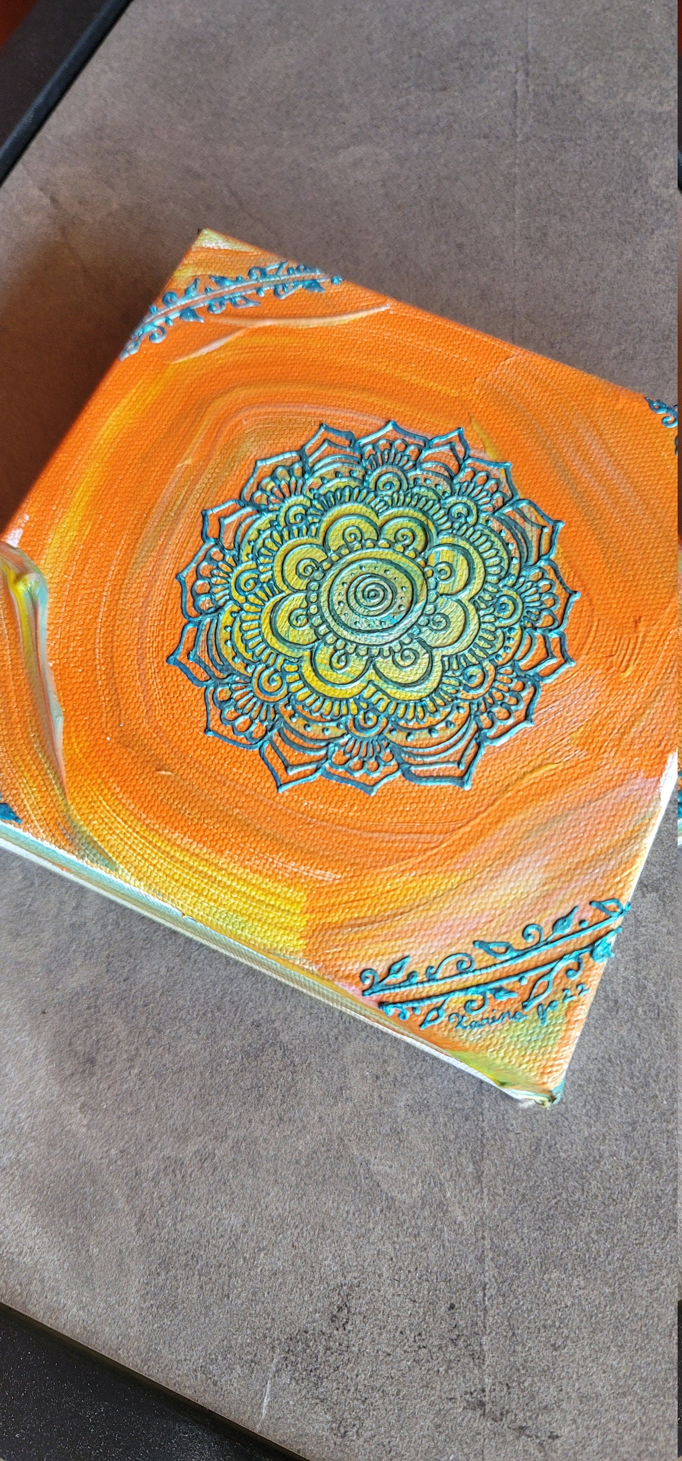 Play Original Mandala Painting | 6x6 Freehand Reiki Infused Intention Artwork
