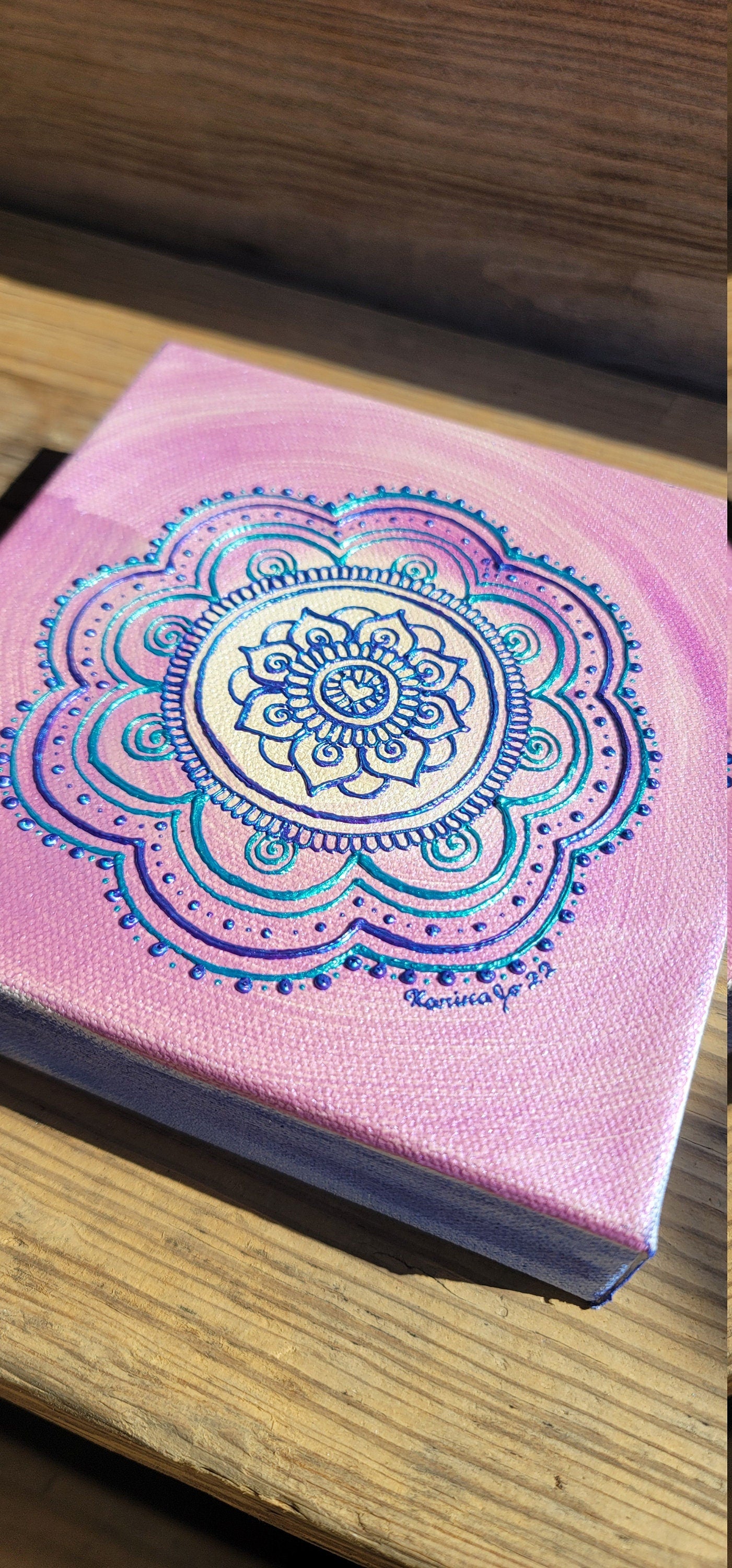 Faith in Trust Original Mandala Painting | 6x6 Freehand Reiki Infused Intention Artwork