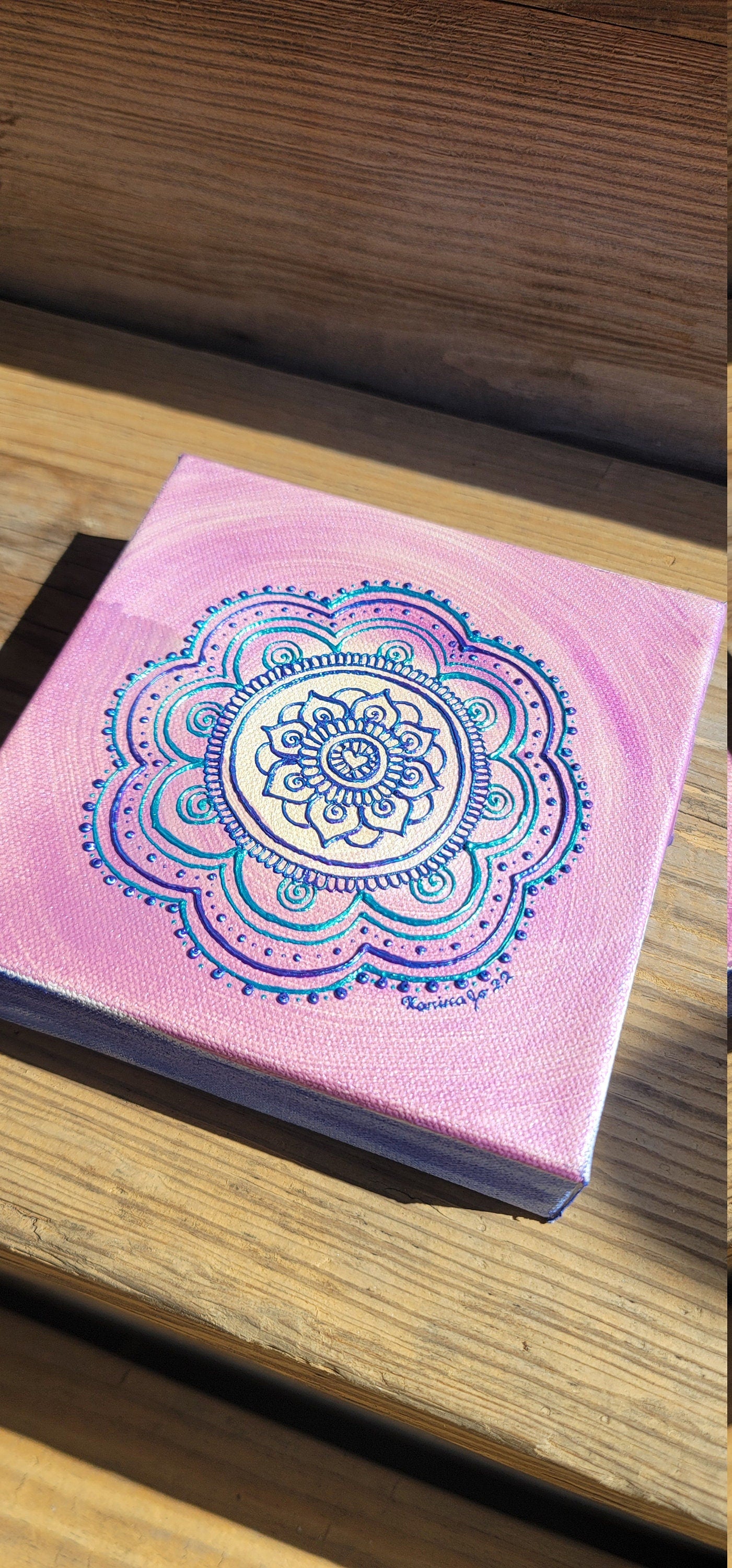 Faith in Trust Original Mandala Painting | 6x6 Freehand Reiki Infused Intention Artwork