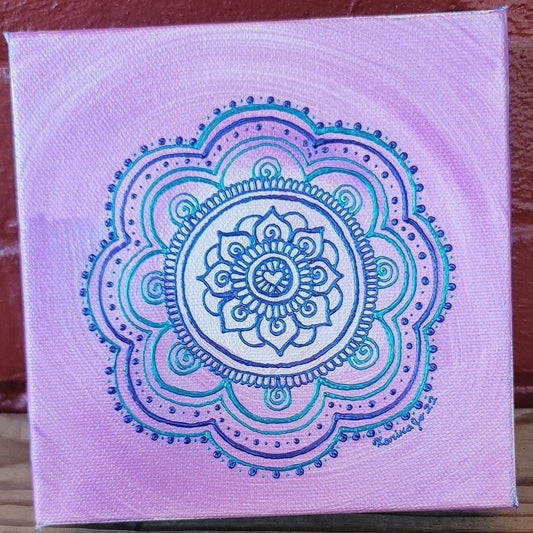 Faith in Trust Original Mandala Painting | 6x6 Freehand Reiki Infused Intention Artwork