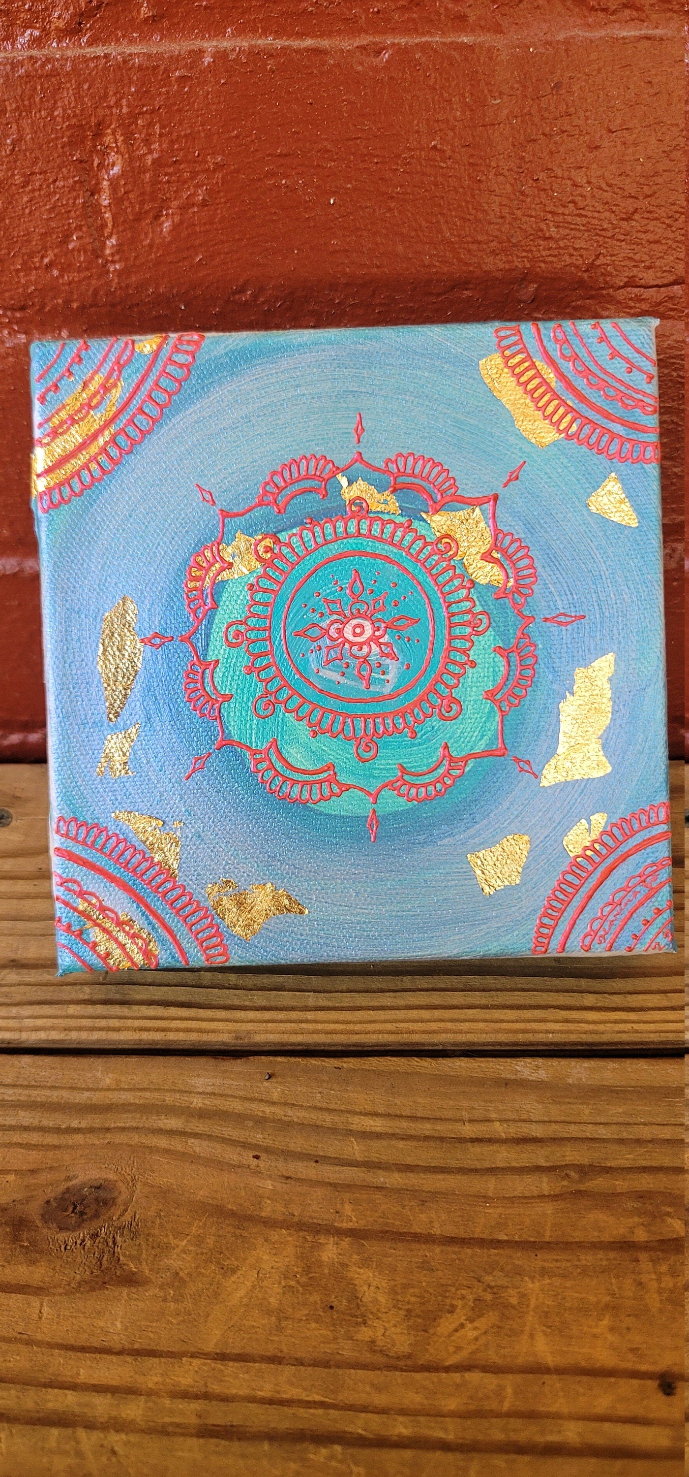 Hopefully Detached Original Mandala Painting | 6x6 Freehand Reiki Infused Intention Artwork