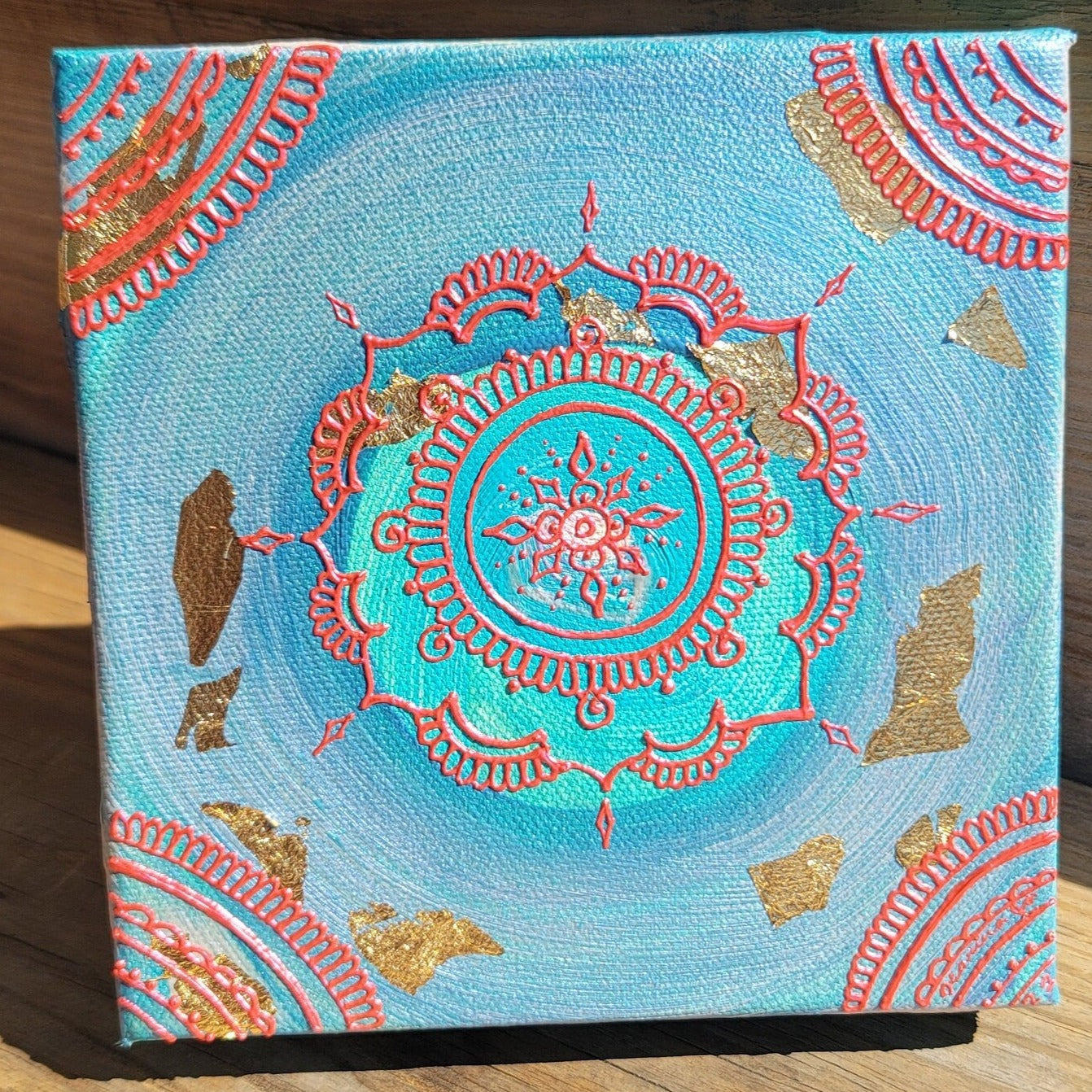 Hopefully Detached Original Mandala Painting | 6x6 Freehand Reiki Infused Intention Artwork