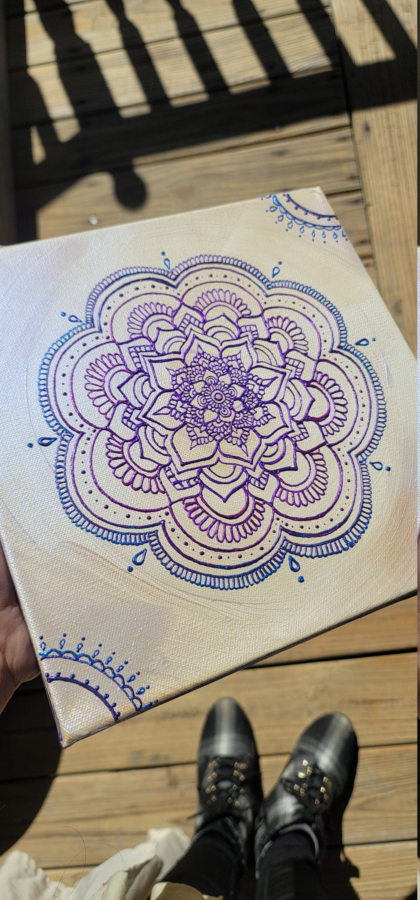 Divine Intuition Original Mandala Painting | 10x10 Freehand Reiki Infused Intention Artwork