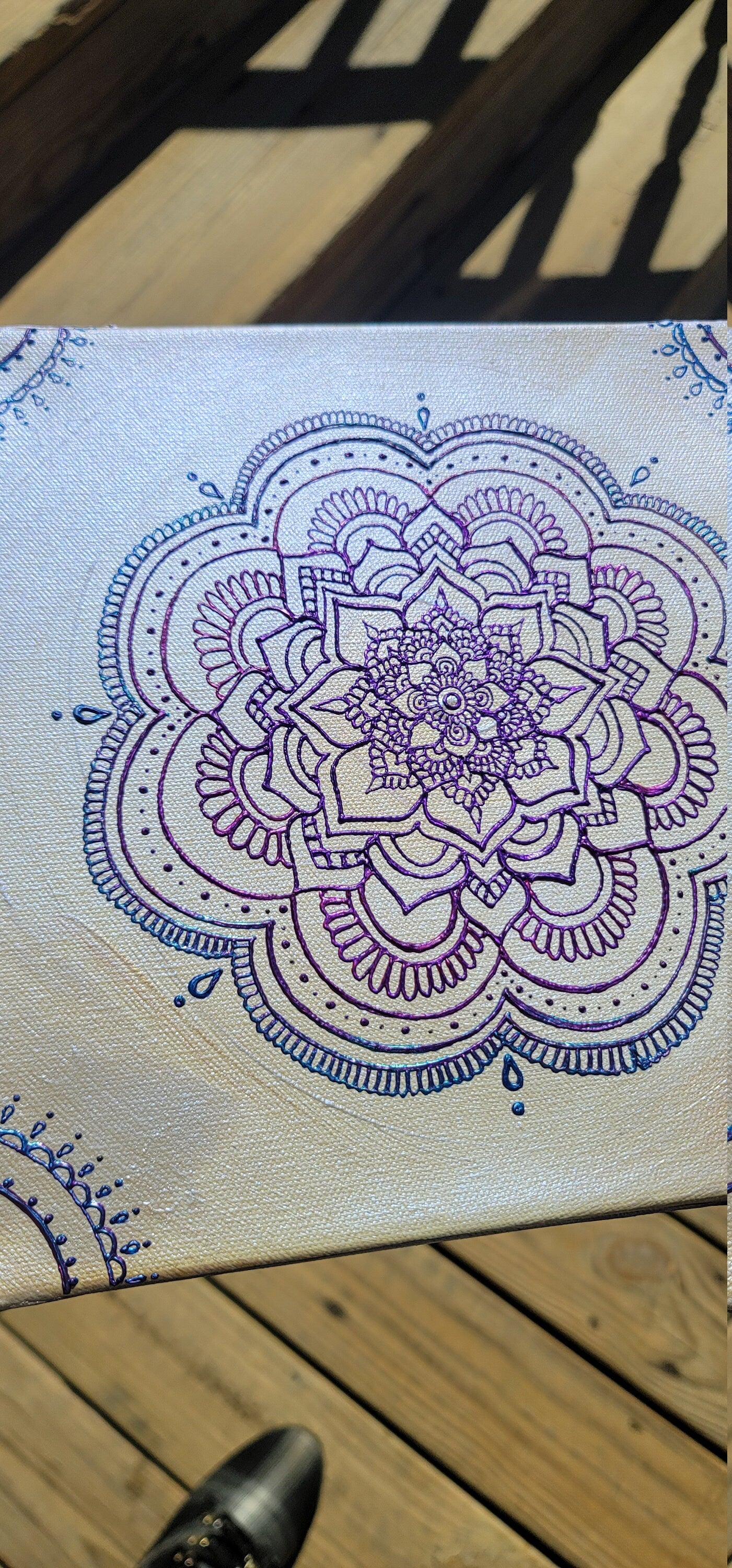 Divine Intuition Original Mandala Painting | 10x10 Freehand Reiki Infused Intention Artwork