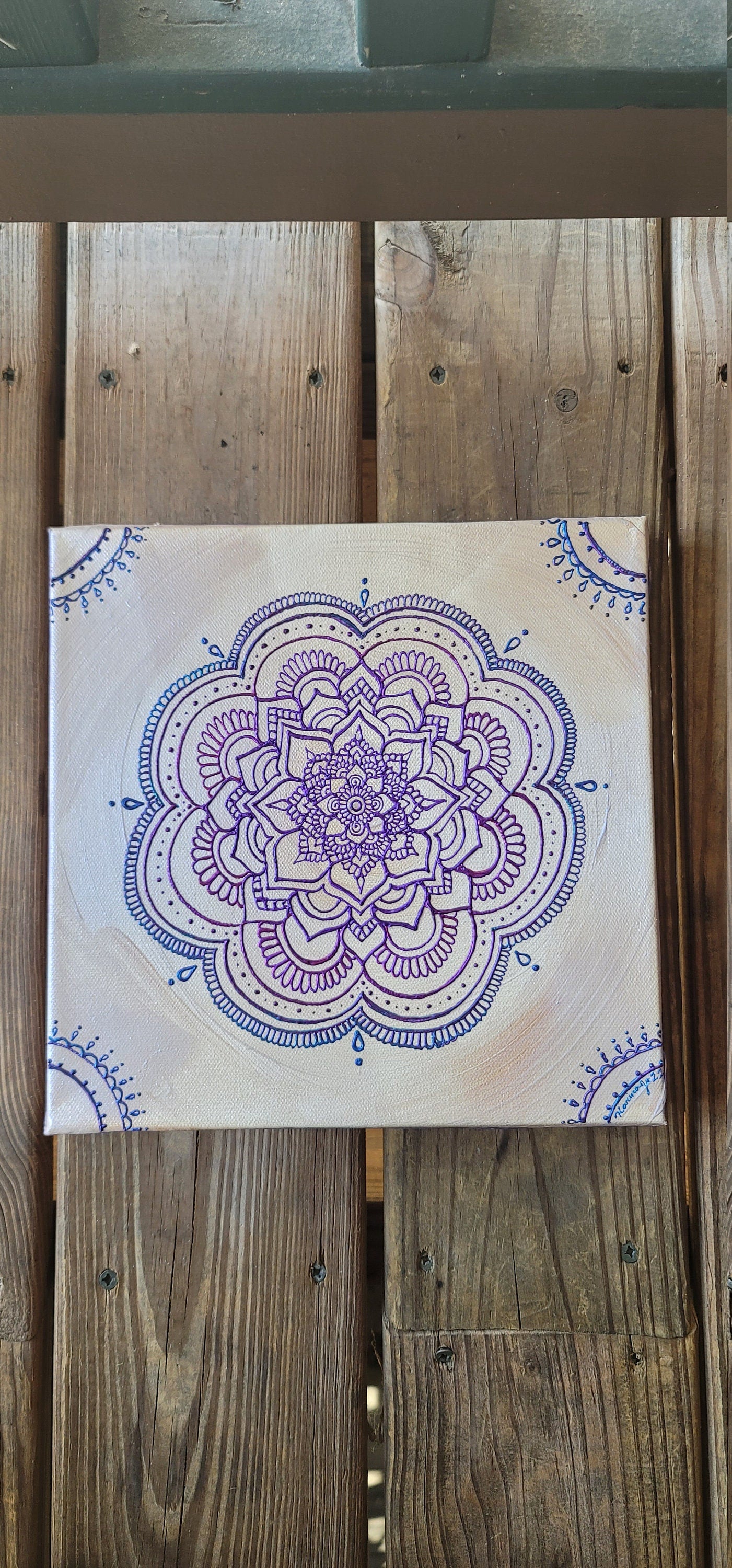 Divine Intuition Original Mandala Painting | 10x10 Freehand Reiki Infused Intention Artwork