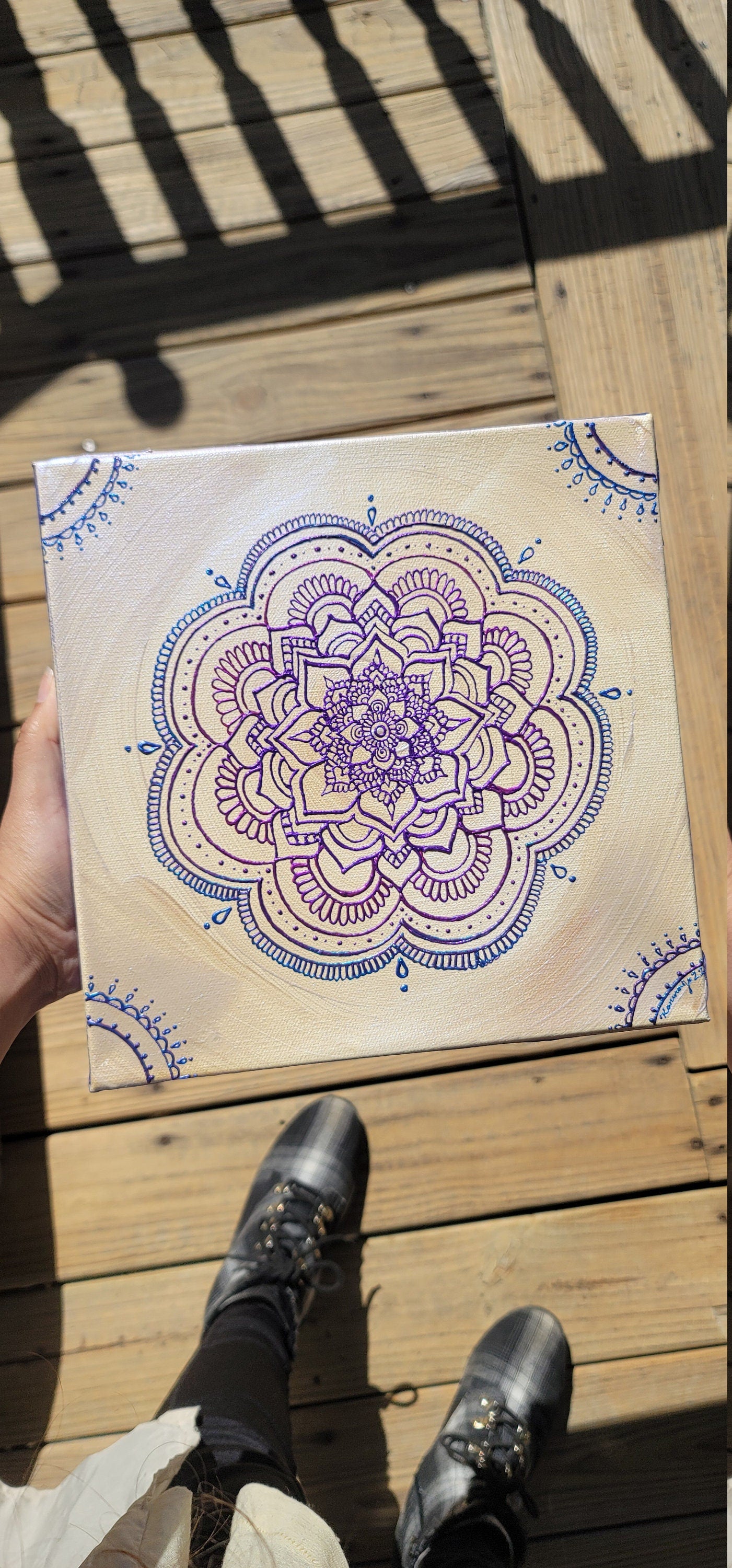 Divine Intuition Original Mandala Painting | 10x10 Freehand Reiki Infused Intention Artwork