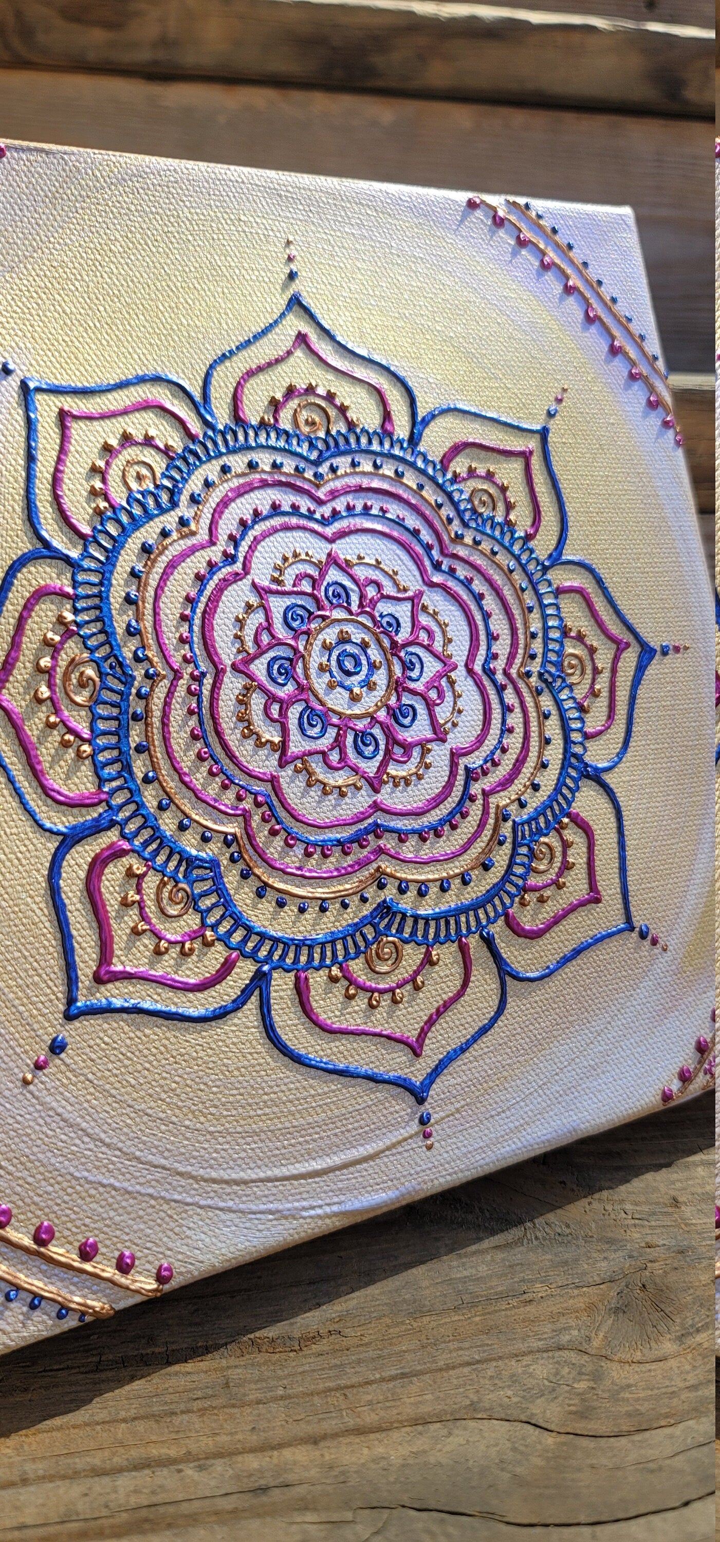 Honest Realization Original Mandala Painting | 8x8 Freehand Reiki Infused Intention Artwork