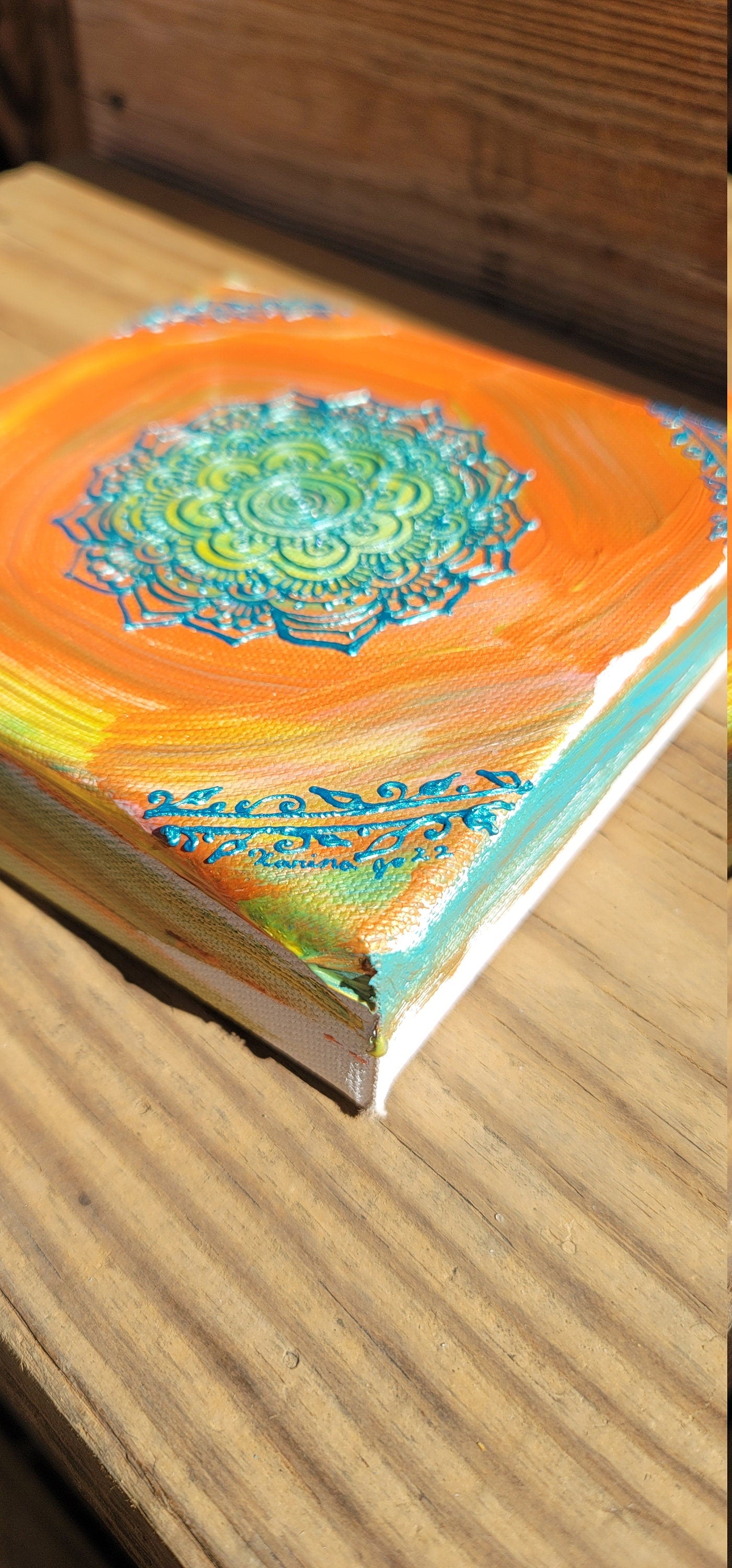 Play Original Mandala Painting | 6x6 Freehand Reiki Infused Intention Artwork